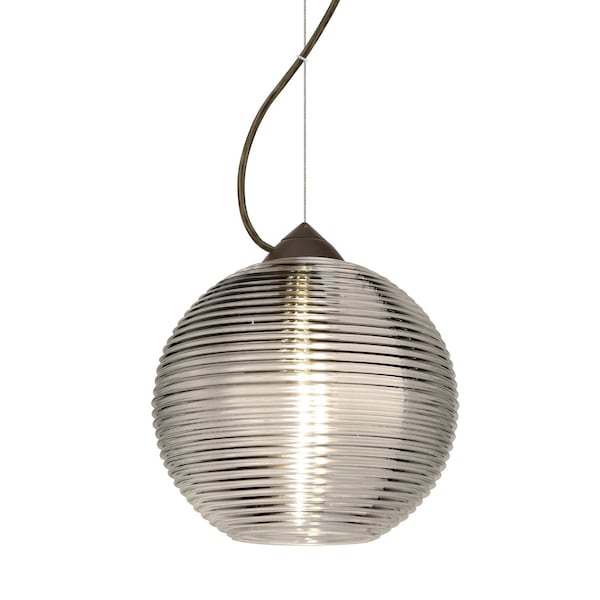 Besa Lighting Kristall 8 Cord Pendant, Smoke, Bronze Finish, 1x9W LED 1KX-461602-LED-BR - main